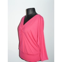 Bluzka Amanda kimono nietoperz z dekoltem - amarant